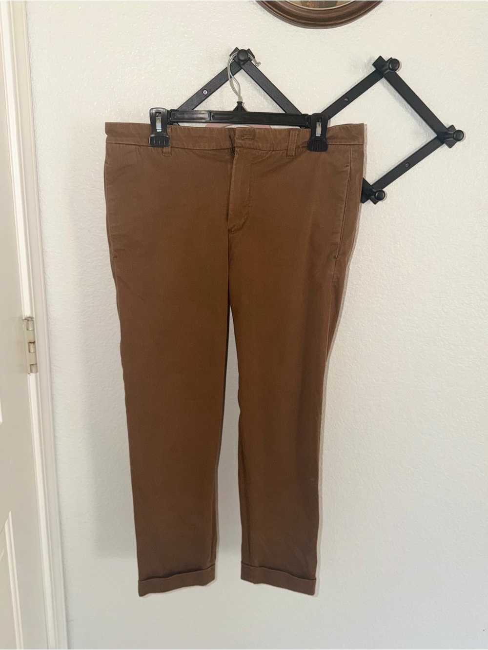 Frank And Oak Women’s Brown Chino Pants Size 33 Straight Leg Casual - Picture 2 of 4